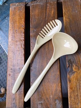 VTG Hutzler Melamine Cream Ladle #525 Cream Pasta Server #534 BPA-Free Thailand